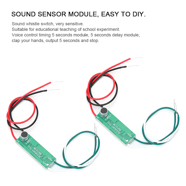 2 st röststyrning 5 sekunder handklapp interaktion trigger timing DIY modul tillbehör