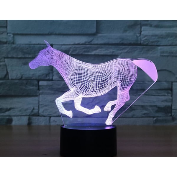3D Hest Fjernbetjening 16 Farve Natlys Illusion Akryl LED Bord Sengelampe Børneværelse Skrivebords Dekoration Fødselsdagsgaver Legetøj til Børn