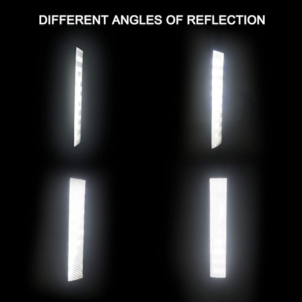 35,2'' Stærke reflekterende strimmel klistermærker Højintensitets nat synlighed reflekterende klistermærke Universal sikkerhed advarsel diamant kvalitet vandtæt (hvid)
