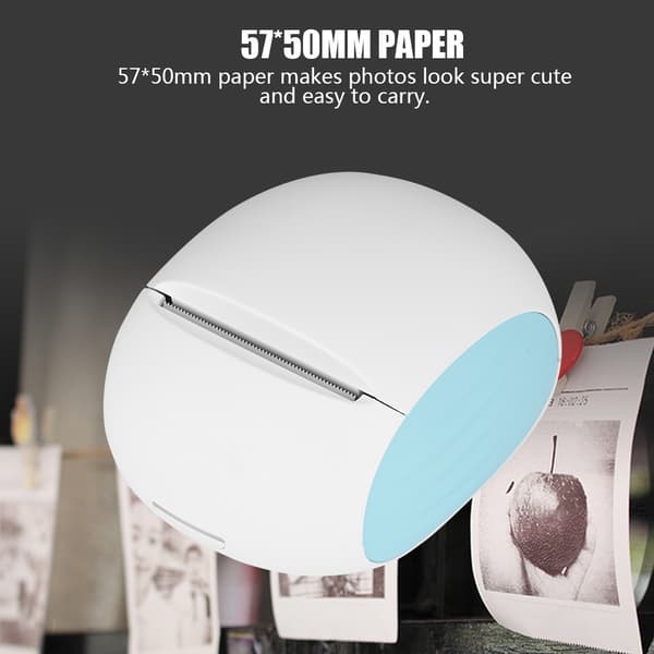 Termisk papir WiFi fotoprinter 57*50mm sort/hvid pixels fotoprinter til Android/iOS-sort