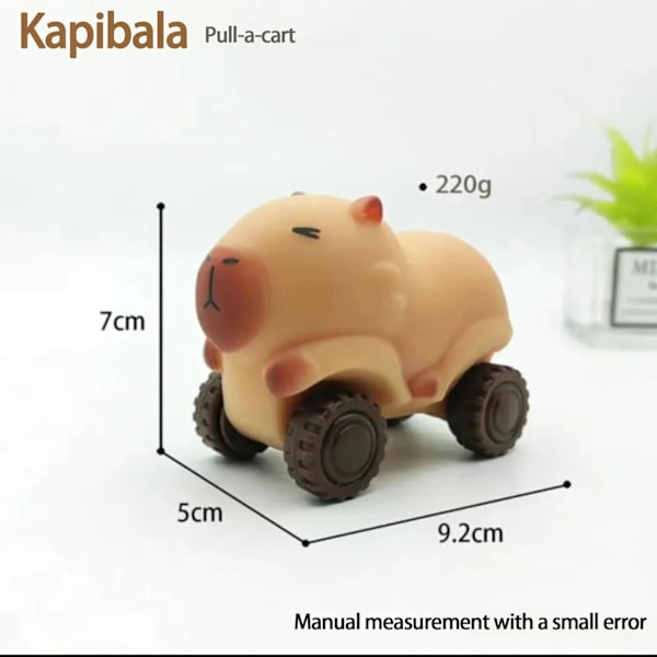 1 st Handgjord Capybara Bil Stress Squishy Leksaker med Hjul, Söta Djur Fidget Leksaker, Sensoriska Leksaker för Stresslindring, Mjukt Kläm Lek brown