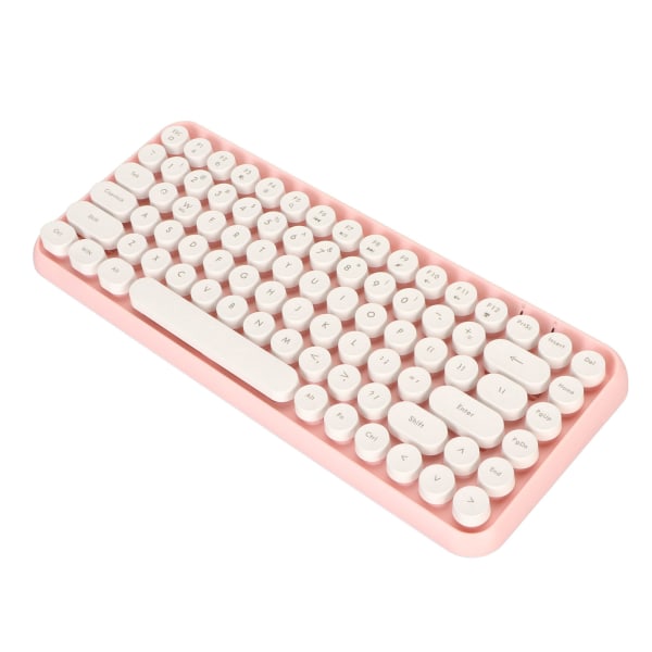 Langaton Bluetooth-näppäimistö 84 näppäintä Retro pyöreät näppäinhatut Näppäimistö IOS:lle OS X:lle Windowsille Androidille Tietokoneelle Matkapuhelimelle