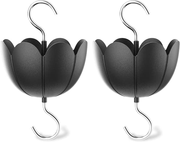 Myregrav til kolibrifoder, insektbeskyttelse med stor kapacitet, metal kolibrifoder myrebeskyttelse, 4 OZ, 2 pakker Black