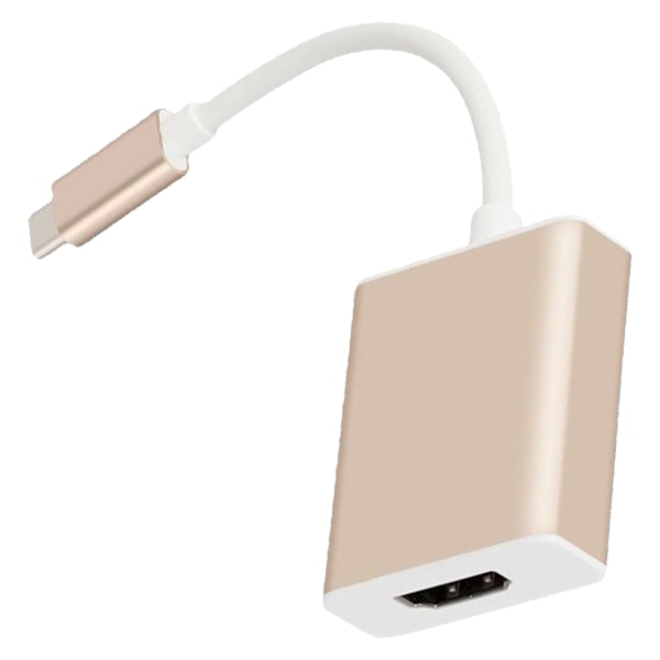 Typ C till HD Multimedia Interface-adapter Stöd 4K 10GBit Båda sidor Insatt Plug and Play USB C till HD-adapter Guld