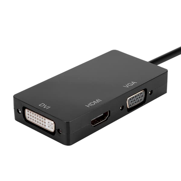 CableDeconn 3 i 1 Mini DP hann til HDMI+VGA+DVI hunn HD videoadapterkonverter