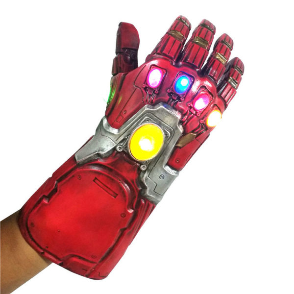 Handsker selvlysende Iron Man Infinite Glove Arm Glowing Off Ba Latex Mie Pa Handsker Fulian 4 Perifer（Rød glød）