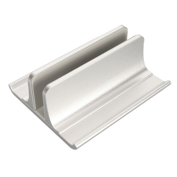 Vertikal Laptop Stativ 3 i 1 Aluminiumlegering Justerbar Storlek Platsbesparande Laptop Hållare för Max 17,3in Laptop Silver Färg