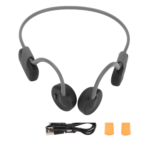 Bone Conduction Bluetooth Headset IP56 Waterproof Dustproof HiFi Sound Built in Mic Open Ear Wireless Headphone Gray