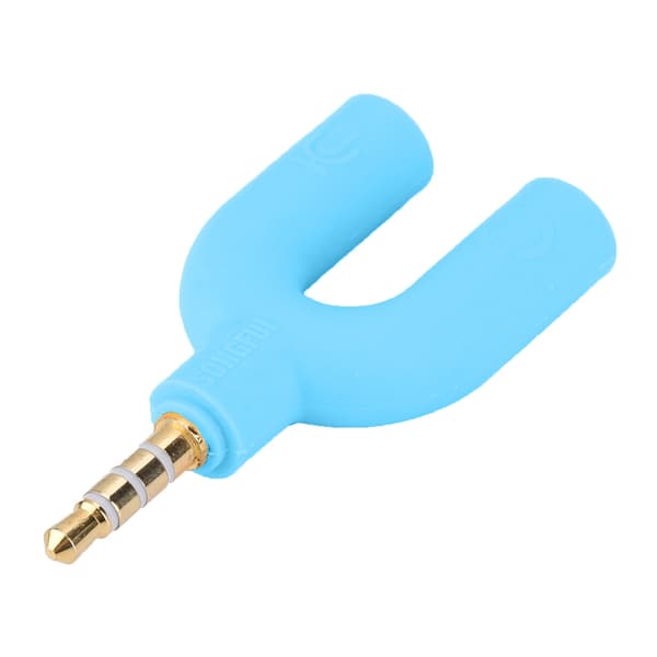 2-i-1 headsetmikrofon U-type 3,5 mm lydkonverteradapter hovedtelefonsplitter (blå)