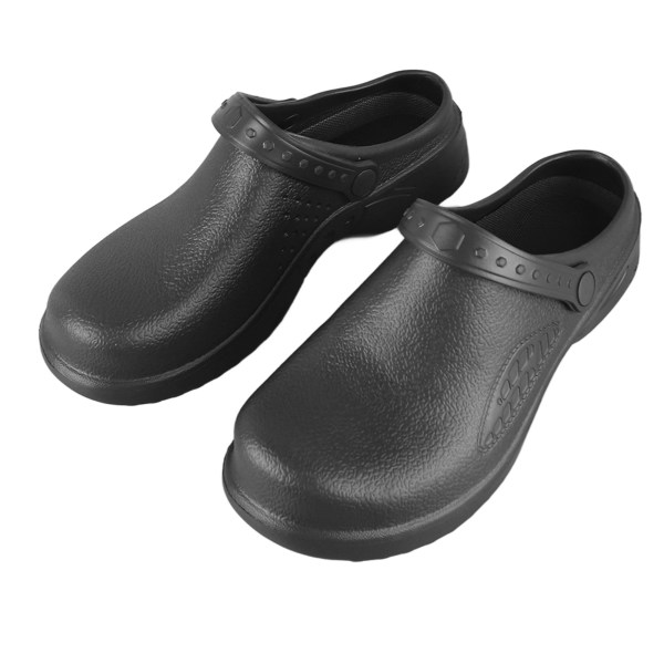 Man Woman Work Shoes Slipless Pure Color Fashion Leisure Work Shoes for Kitchen Hotel Black 42