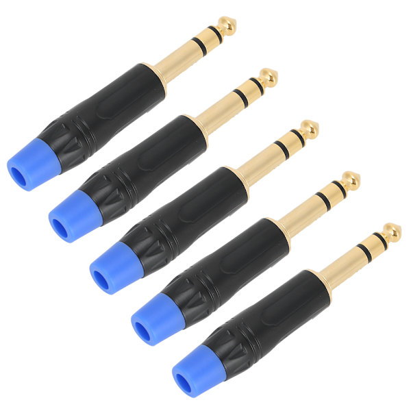 5 stk. 6,35 mm stereofonisk lydkabel DIY svejse stikforbindelse til 6 mm ledninger