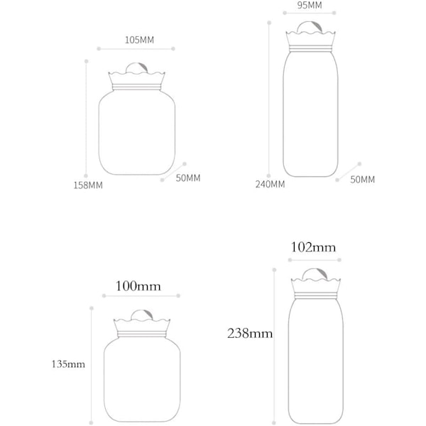 Varmtvannsflasker Varmtvannspose Varmtvannsflaske i Silikon Varmtvannsflaske Varmtvannspose/D