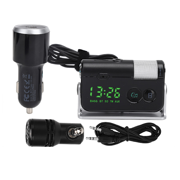 BC73 Bil PD/QC3.0 Oplader Håndfri FM-sender Multifunktion Bluetooth MP3-afspiller