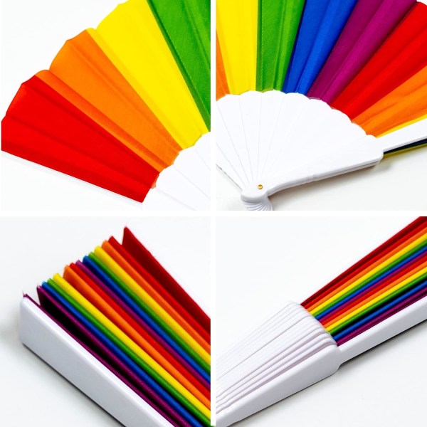 Rainbow-tuulettimet, 12-pakkaiset Pride-tuulettimet, kannettavat taitettavat Rainbow LGBTQ-viuhkat, taitettavat käsiviuhkat juhlakoristeet