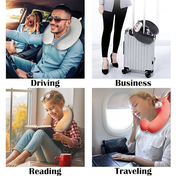 Cartoon Huvudstöd & Nackkudde för Barn Pojkar & Flickor, Tonåringar, Reseaccessoarer för Flygplan, Bil, Recline, Minnesskum Söt Plysch Resekudde