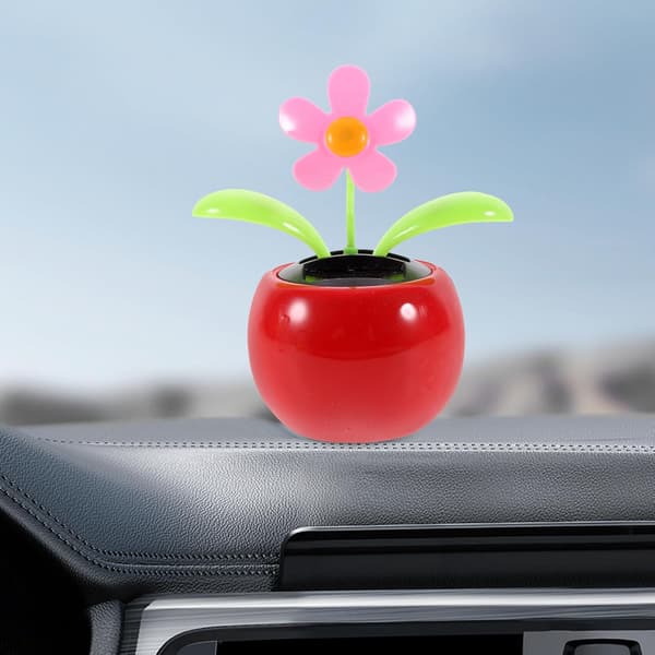Solcelledansende blomster - Solleketøy - Solblomst - Bilpynt - Dekor til bilens dashbord