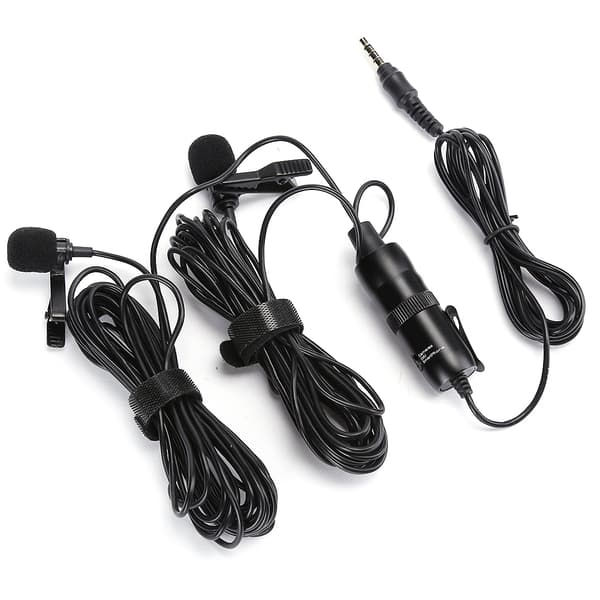 SL2 Lavalier Dobbel Mikrofon Bærbar Slipsklips Mini Audio Mic 3.5mm Kontakt for PC