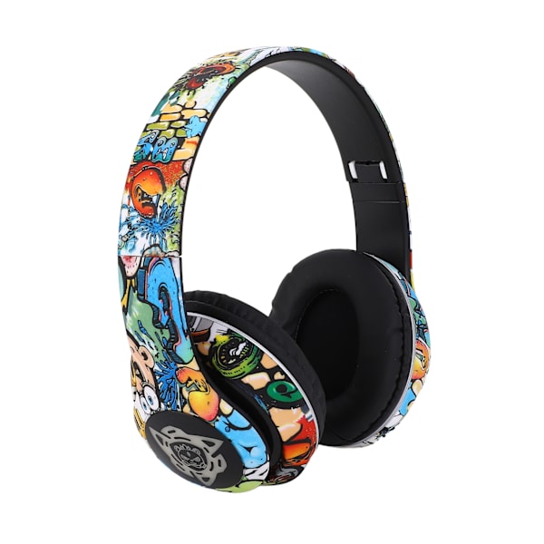 Trådløst Bluetooth-headset Multifunksjonell støyreduksjon Deep Bass Innovativ Graffiti Design Bluetooth-hodetelefoner