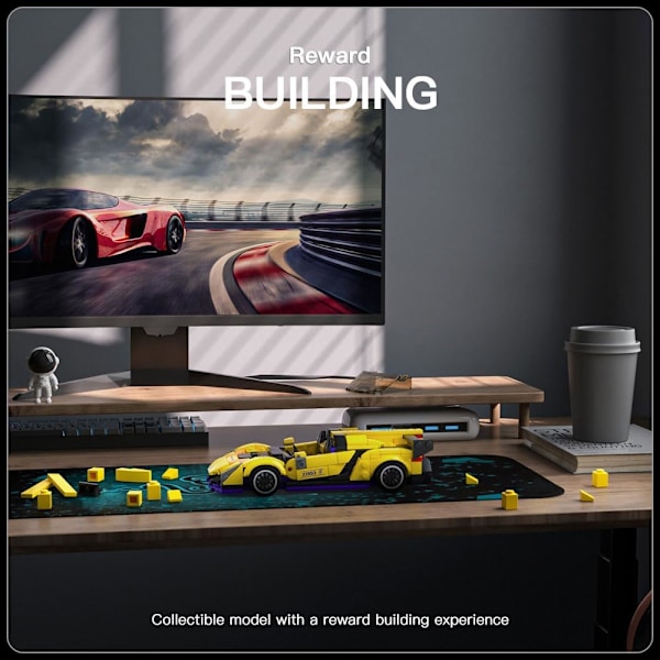 Superbilmodeller Byggset med Display Case, 27053 Modellbil Byggsatser, Leksaksbil Byggklossar, Speed Race Bil Byggsatser(365PCS)