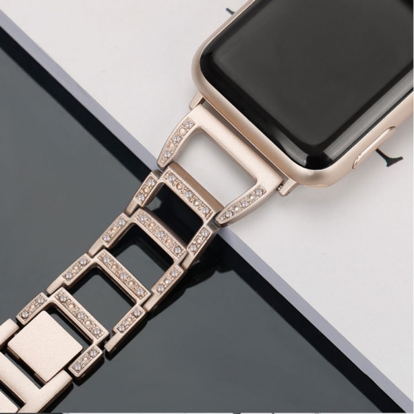 Bling-band för Apple Watch 38/40/41 mm, moderiktigt armband i rostfritt stål med diamanter, metallband för iWatch, kompatibelt med Apple Watch Series 8 7 6 5 4 3 2, 1