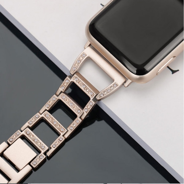Bling-band för Apple Watch 42/44/45 mm, moderiktigt armband i rostfritt stål med diamanter, metallband för iWatch, kompatibelt med Apple Watch Series 8, 7, 6, 5, 4, 3, 2, 1