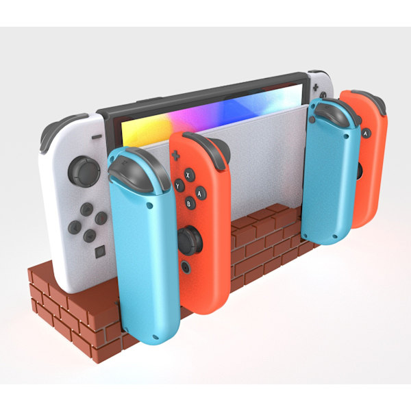 4 laddningsstationer med 8 spelplatser för Nintendo Switch för Joy-Con（Erythrine）