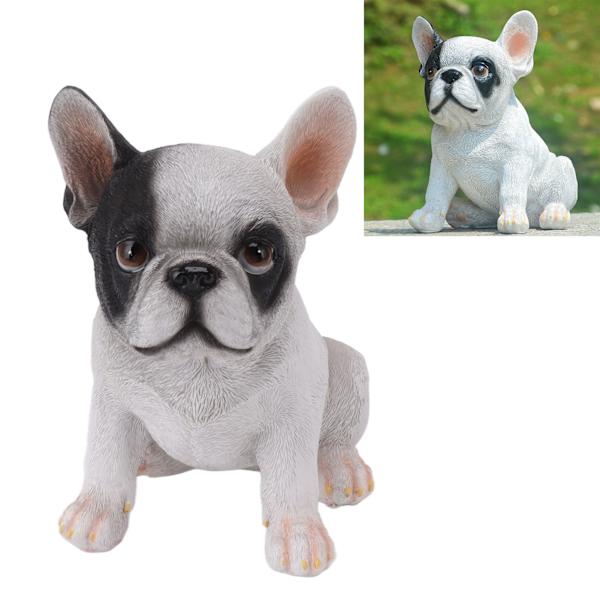 Trädgård Bulldog prydnader harts färgfast härlig utomhus Bulldog harts staty för heminredning sittande liten Bulldog