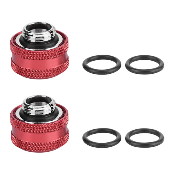 2 st / förpackning Vattenkylning Kompressionskoppling för styv akryl tub OD 12mm Röd