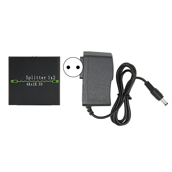 HD Multimedia Interface Splitter 1 ind 2 ud 4K 30Hz Aluminiumlegering Skærms Splitter 100‑240VEU Stik