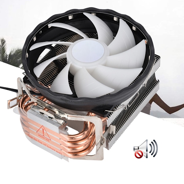 4 Kobbervarmerør CPU Køler Radiator 12cm 3Pin Køling RGB Fan Varmeafleder til Intel/AMD