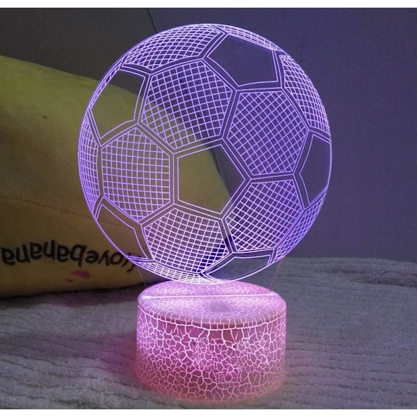 3D Fotball Fjernkontroll 16 Farger Nattlys Illusions Akryl LED Bord Nattbord Lampe Barn Soverom Skrivebord Dekor Bursdagsgaver Leke for Barn