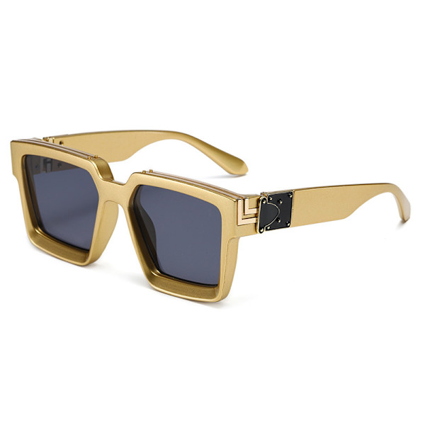 Sommer Strand Disco Solbriller Briller Generøs Ramme Solbriller Mænds Og Kvinders Solbriller Pearlescent Gold Gray