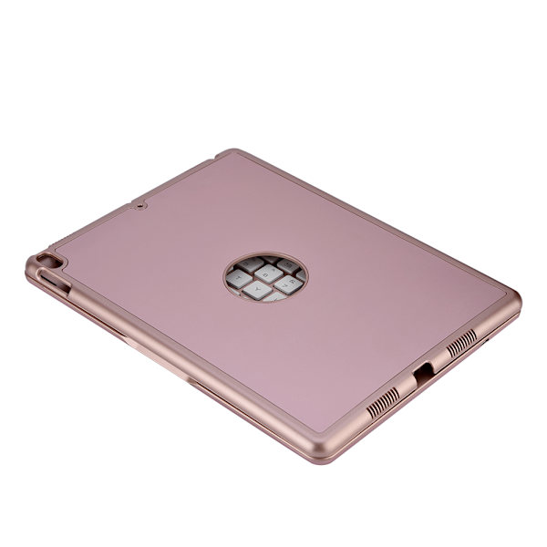 7-färgat bakgrundsbelyst Bluetooth trådlöst tangentbord med foliofodral för iPad Pro 10,5\" roséguld