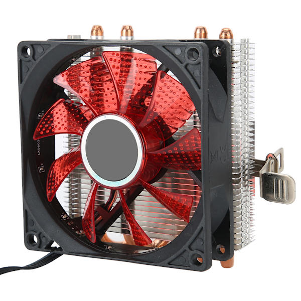 CPU-kylare Radiator Down-Shot 4 mässingsvärmeledare Färgglad allmän fläkt (3-stifts med ljus) Röd