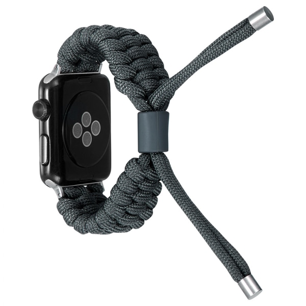 Paracord urrem til Apple Watch serie 7/8 45mm - Justerbar flettet rem - Paracord armbånd - Nylon flettet urrem