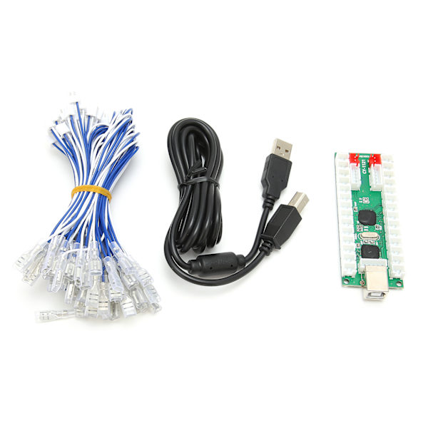 Arcade Controller Encoder Board Zoro Delay Encoder PCB Board Kit med USB-kabel och kablar för Raspberry Pi