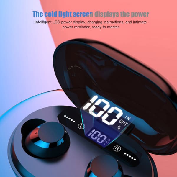 C8S Bluetooth 5.0 Headset True Wireless in-Ear Digital Display Vandtætte Øretelefoner