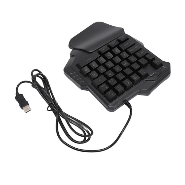 Enhands Gamingtangentbord 7 Färger RGB Bakgrundsbelysning Ergonomisk 35 Tangenter Bärbar Mini Gaming Tangentbord med handledsstöd för PC Gamer