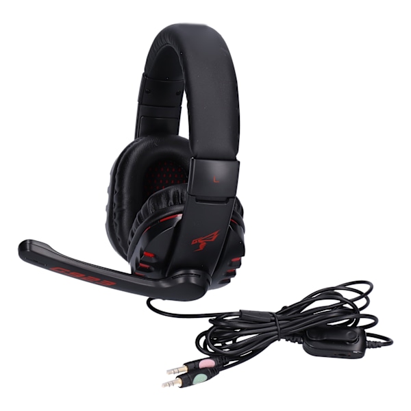 SOMiC G923 -pelikuulokkeet mikrofonilla ja jakajakaapelilla, stereo 3,5 mm:n liitin, pelikuulokkeet PC- ja kannettavalle tietokoneelle