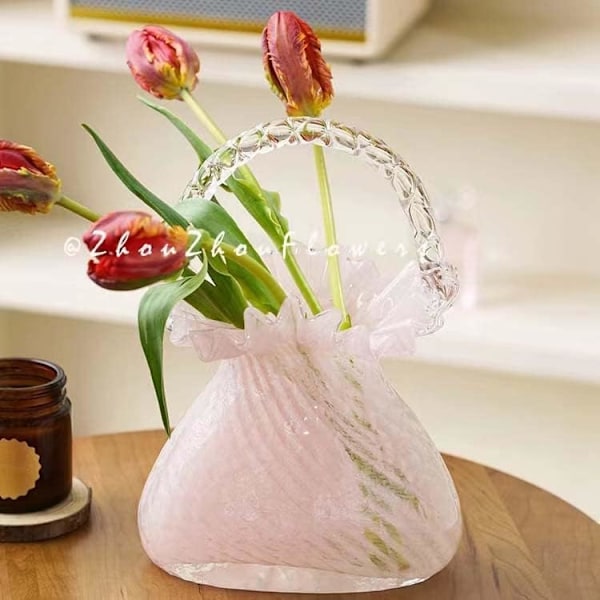 Glasvas i Handväska Form Blomvas Unik Blomvas Dekorativ