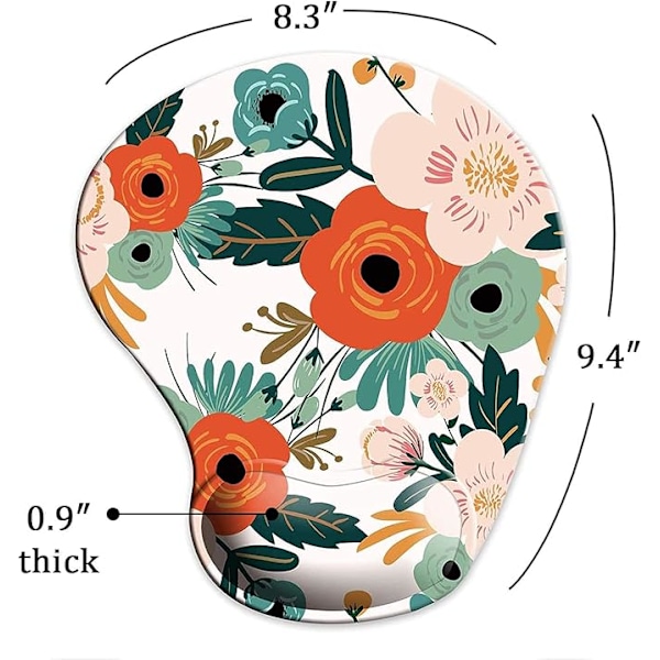 Ergonomisk musemåtte med håndledsstøtte, søde musemåtter med skridsikker gummibase til hjemmekontoret, der arbejder med at studere nem skrivning og smertelindring orange