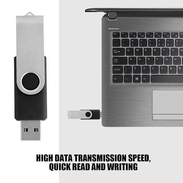 Pyöritettävä karkkivärinen USB 2.0 -muistilaite Peukalo Flash-asema U-levy (Musta 16 Gt)