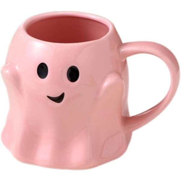 Nyhetsspennende Spøkelseskopp 3D Søt Keramikk Kaffekopp Perfekt for Bursdag Hvit Elefant Gaver til Kaffe Melk Te Elsker Pink