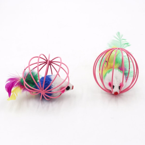 Interaktivt leketøy for kjæledyrkatt, simulerer musebur, rottefangstball, kattungegave - tilfeldig farge, holdbar, praktisk, smart design, 2 stykker