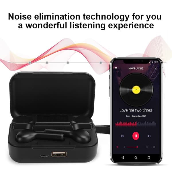 TWS Bluetooth 5.0 Trådløse Hodetelefoner Mini Stereo Hodetelefoner Ørepropper
