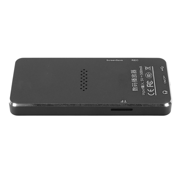 MP3-afspiller Bluetooth 4.2 1,8 tommer farveskærm Touch-knap Videoafspilning Bærbar musikafspiller med højttaler FM-radio Elektronisk bog Sort 64 GB