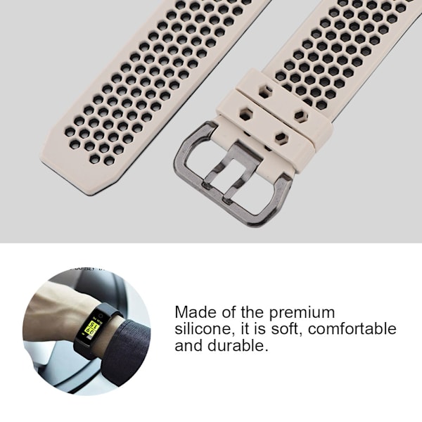 Silikon sportsarmbånd erstatningsfarge stropp for Fitbit Ionic Large Siz Rice White and Black