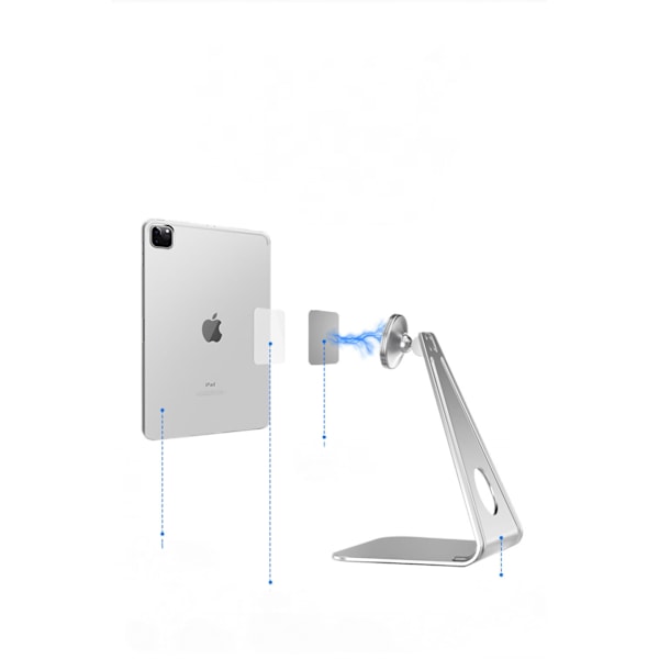 Magnetisk Tablet Stativ Justerbar, Universal Desktop Stativ, Multi-Vinkel Aluminium Tablet Holder til Telefoner, iPad, Samsung osv.