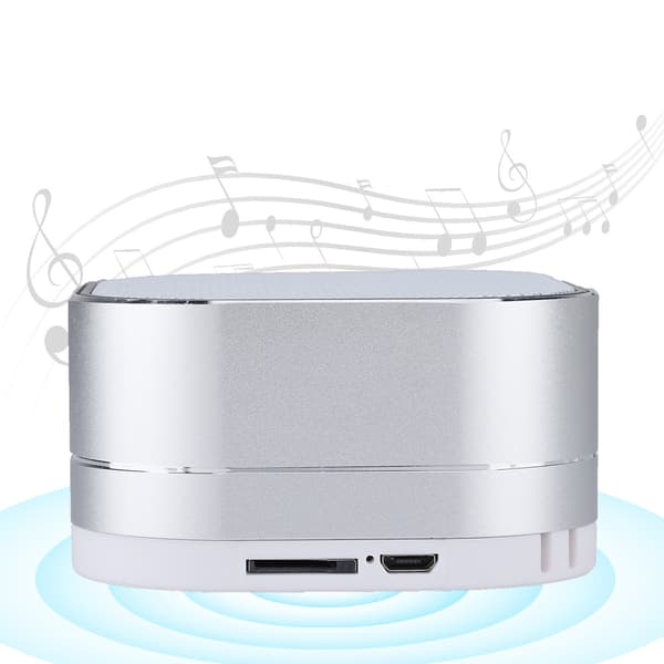 Mini Bärbar Trådlös Dator Subwoofer Bluetooth Högtalare Stöd TF-kort (Silver)