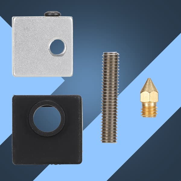 Til Anet   MK8 3D-printertilbehør Varmeblok   0,4 mm dyse  Rør  Silikoneovertræk